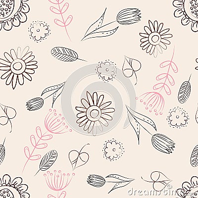 Pattern with flowers Vector Illustration