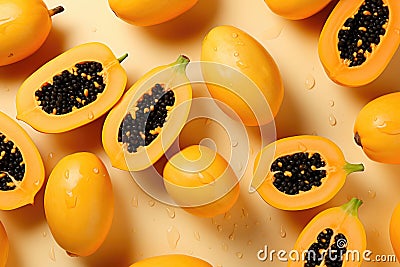 Pattern of fresh papaya fruit Stock Photo