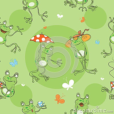 Pattern with frogs. Stock Photo