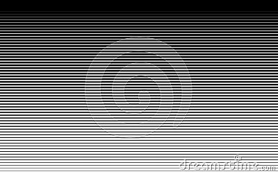 Pattern with gradient horizontal halftone line. Abstract background with parallel lines from thick to thin. Black texture of Vector Illustration