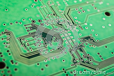 The pattern of green electrical circuits Stock Photo