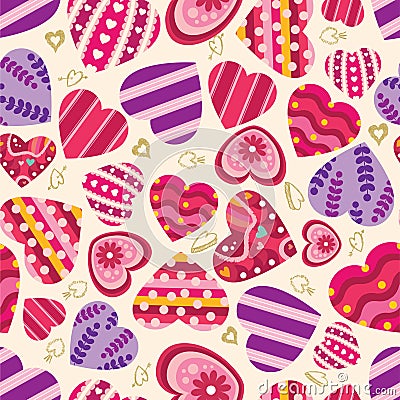 Pattern heart seamless Vector Illustration