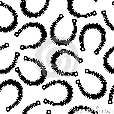 Pattern horseshoe design vector black and white background Vector Illustration