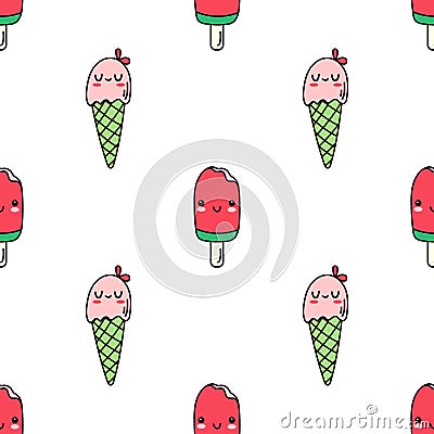 Pattern ice-creame Vector Illustration