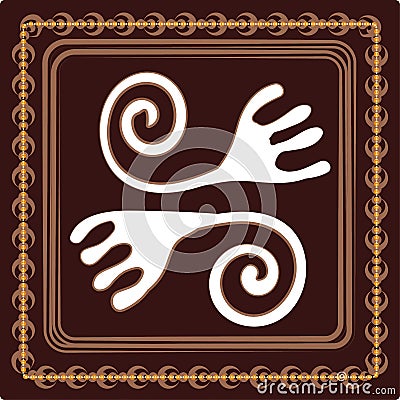 Pattern with imitation of elements of rock art Vector Illustration