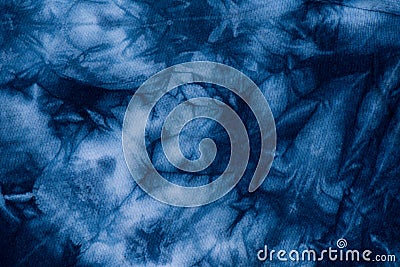 Pattern of Indigo batik dye on cotton cloth Stock Photo