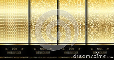 Pattern islamic element classy gold arabesque background template collection Vector Illustration