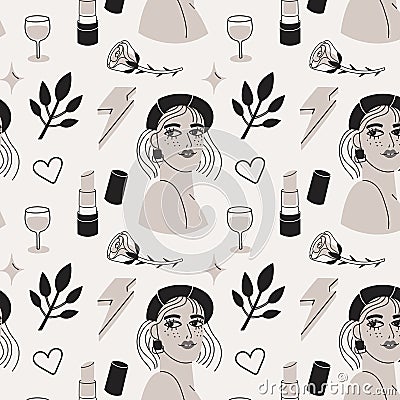 pattern lady vactor Vector Illustration