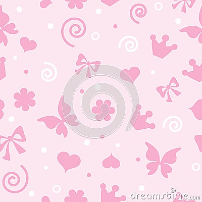 Pattern for little girls for textiles Vector Illustration