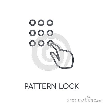 Pattern lock gesture linear icon. Modern outline Pattern lock ge Vector Illustration