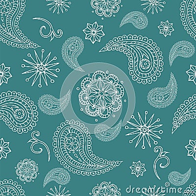 Pattern made by east paisley Vector Illustration