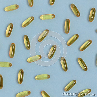 Pattern made of omega 3 capsules Stock Photo
