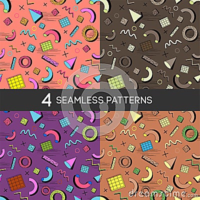 PATTERN 13 Memphis seamless pattern 80s-90s styles Vector Illustration