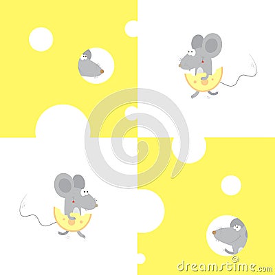 Pattern with mice. Vector Illustration