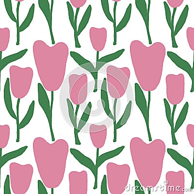 Pattern of modern exotic pink tulips Stock Photo