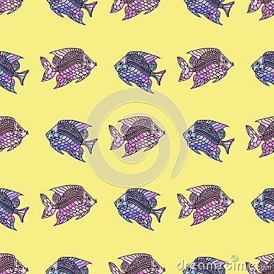 Pattern with mosaic design. Vector Illustration