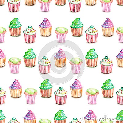 Pattern with muffins Stock Photo