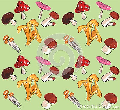 Pattern mushrooms Stock Photo