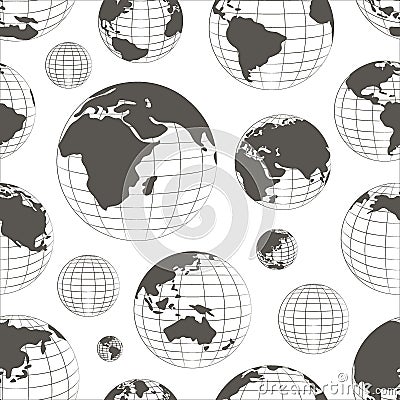 Pattern of nine globes Vector Illustration