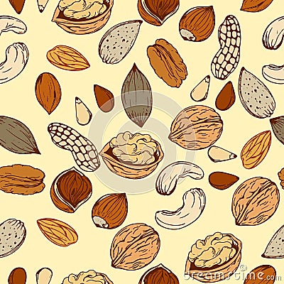 Pattern nuts Vector Illustration