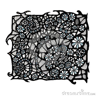 Pattern are observed. Abstract image. Flowers twisted into spirals. Vector. Vector Illustration