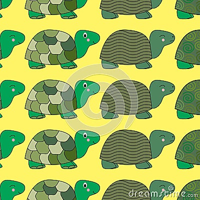 Pattern with painted colorful turtles. Editorial Stock Photo