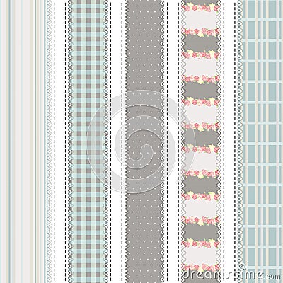 5 Pattern papers for scrapbook Vector Illustration