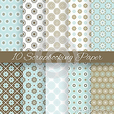 Pattern papers for scrapbook (tiling). Vector Illustration