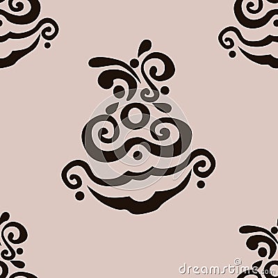 The Papuan pattern on a coffee background Vector Illustration