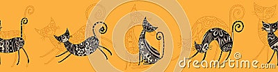 The pattern on patterned cats. Vector Illustration