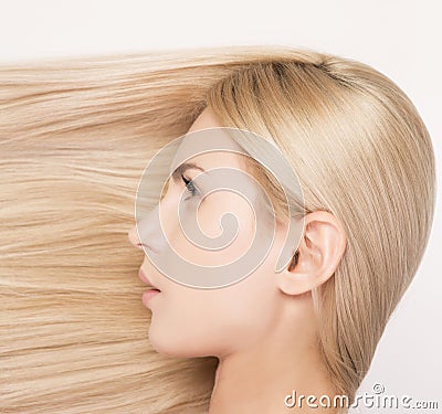 Pattern of a perfect blonde hair. Stock Photo