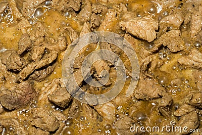 Pattern pieces of meat seasoned with fried appetizing dish decorative design background useful food cooking Stock Photo