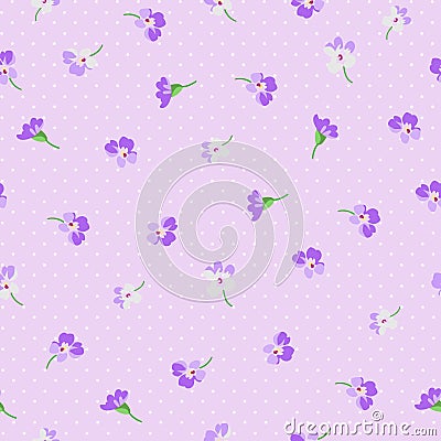 Pattern with pink flowers Vector Illustration