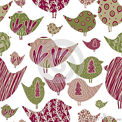 Pattern with birds Stock Photo