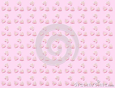 Pattern from pink hearts for Valentine's Day or Mothers day. Gift wrapping paper design. Festive background Stock Photo