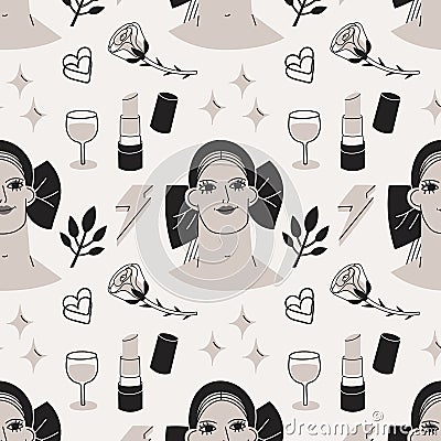 pattern lady vector Vector Illustration