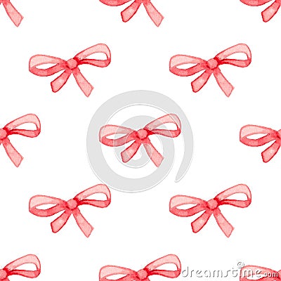Pattern with red bow Stock Photo