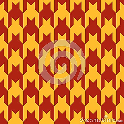 Pattern with red figures on a yellow background Vector Illustration