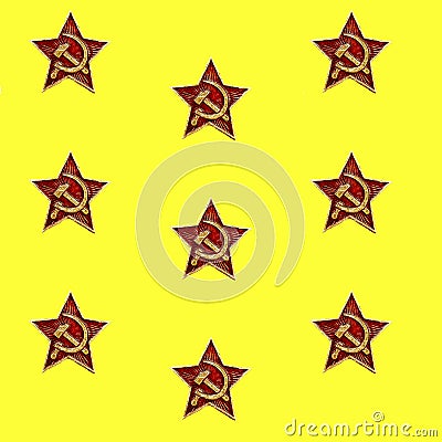 Pattern of red star Stock Photo