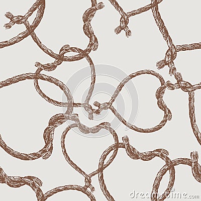 Pattern of rope hearts Vector Illustration