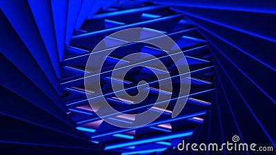 Pattern with rotating metal patterns. Motion. Animation inside mechanism of rotating meat grinder. Rotating bends on Stock Photo