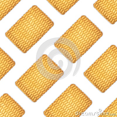 A pattern of round cookies on a white background Stock Photo