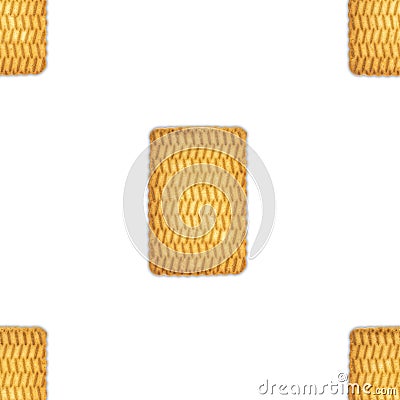 A pattern of round cookies on a white background Stock Photo