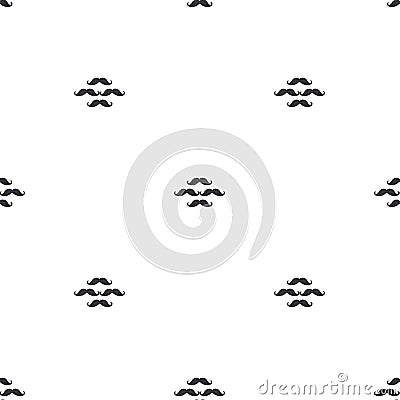 The pattern is seamless with male black mustaches Stock Photo