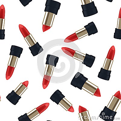 Pattern seamless Red lipstick 3d illustration of a beautiful vector illustration Vector Illustration