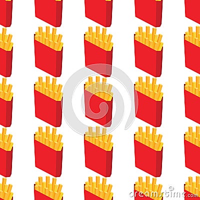 French fries seamless pattern background. Fast food seamless vector pattern Vector Illustration