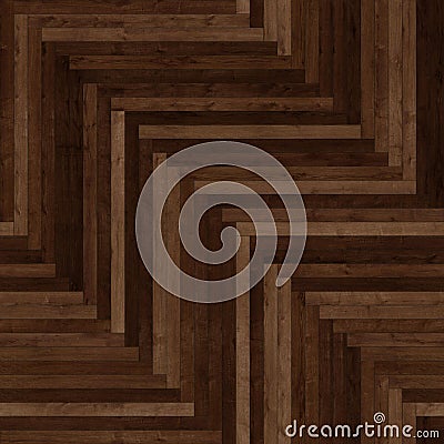Seamless wood parquet texture herringbone deep brown Stock Photo