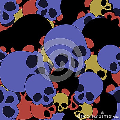 Pattern of skulls of different colors Vector Illustration