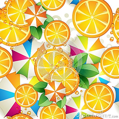 Pattern with slice orange Vector Illustration