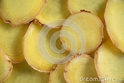 Pattern sliced ginger Stock Photo